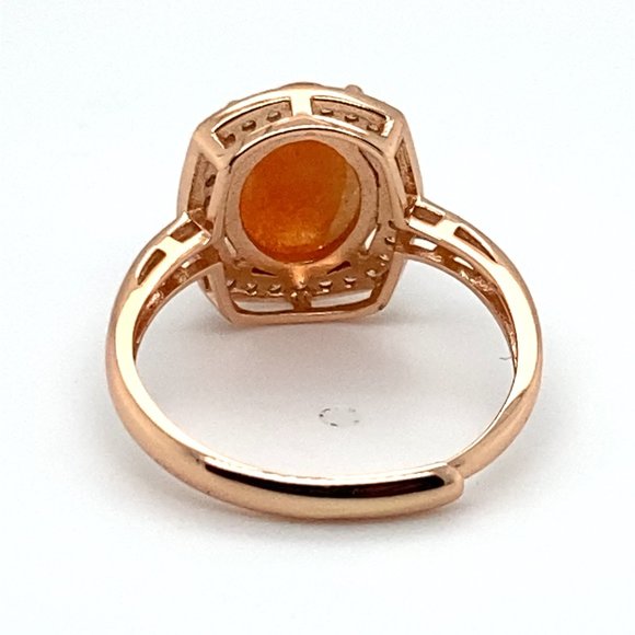Sunstone 1.90ct Rose Gold Finish Solid 925 Sterling Silver Ring - Picture 5 of 6